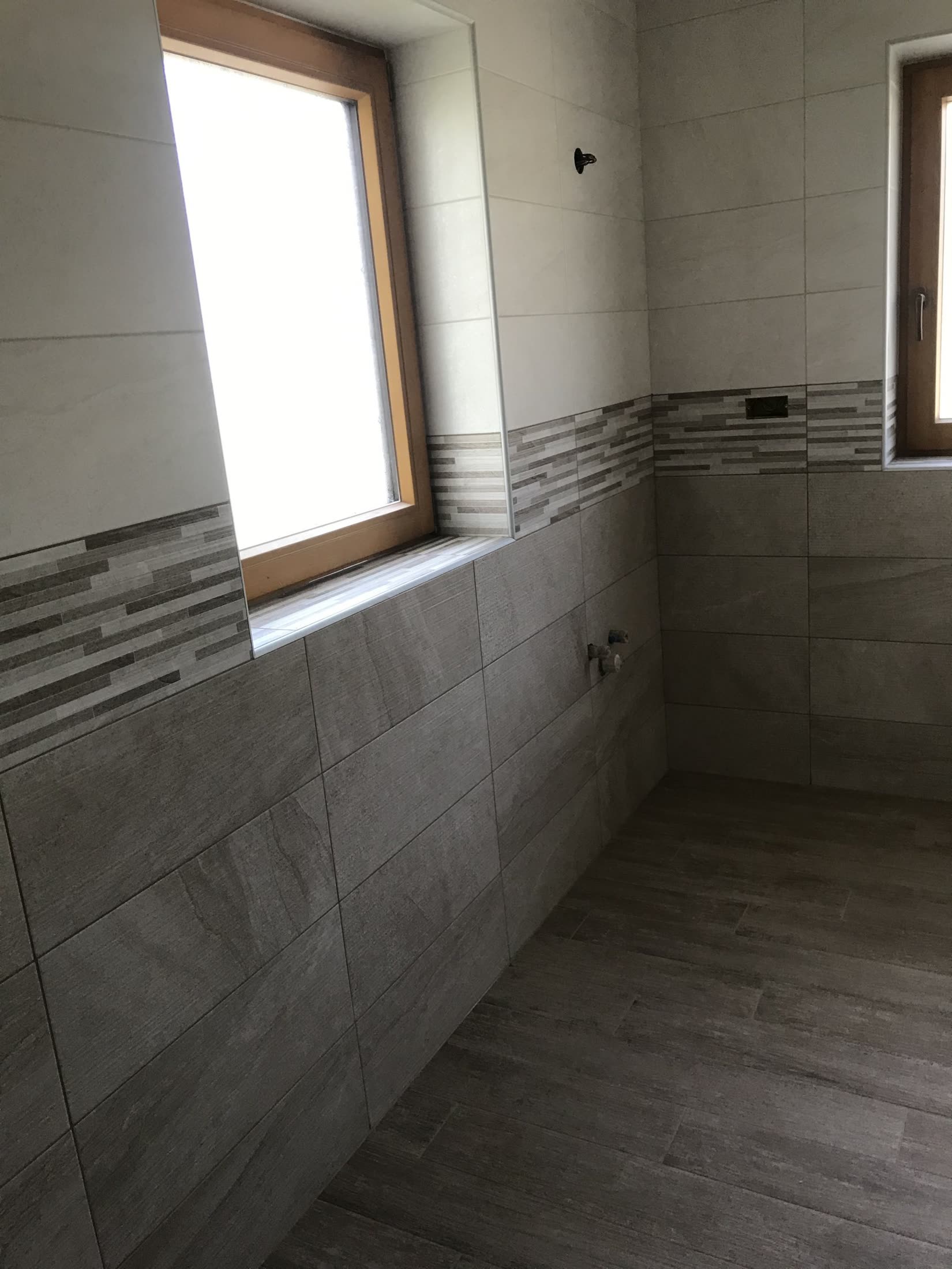 High-end bathroom tile installation